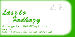 laszlo hadhazy business card